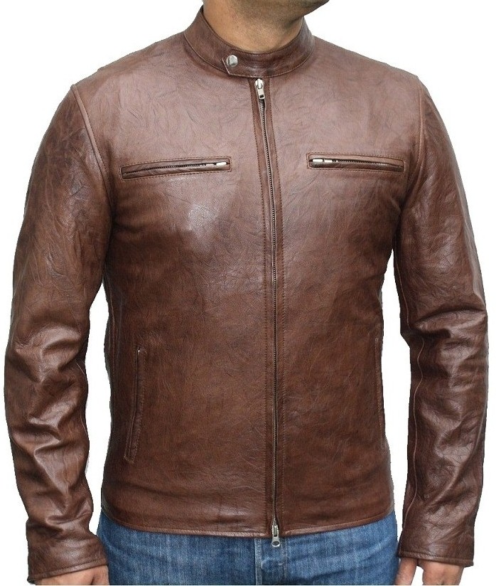 Cafe Racer leather jacket- Vintage style leather jacket